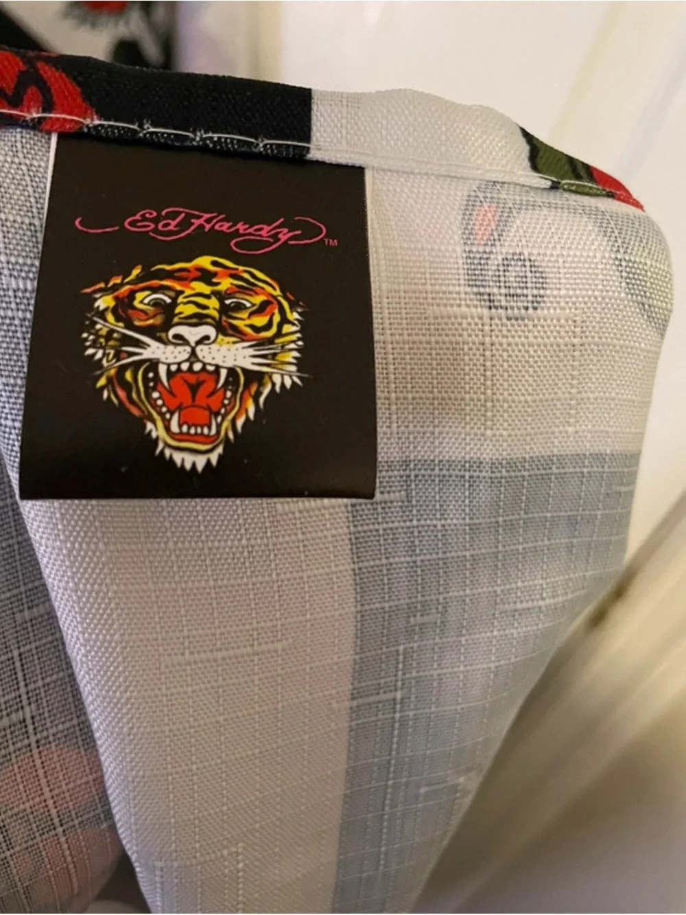 Ed Hardy graphic shower